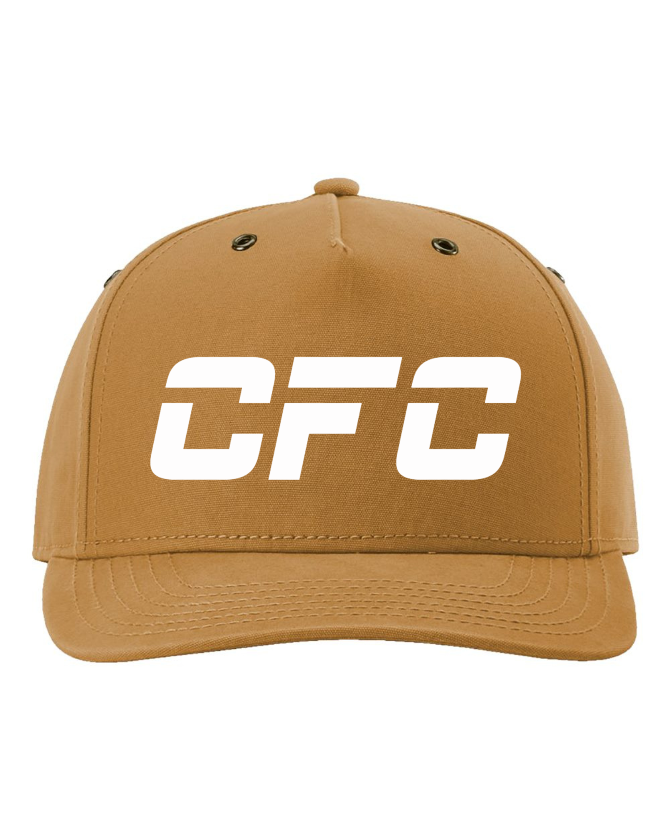 Double-Stitched Embroidered Cap – Tan