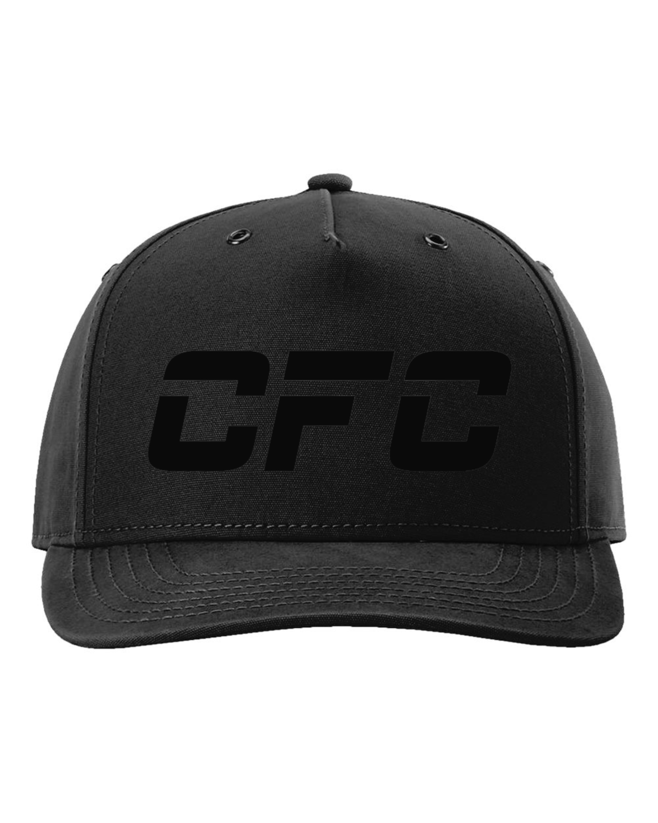 Double-Stitched Embroidered Cap – Black