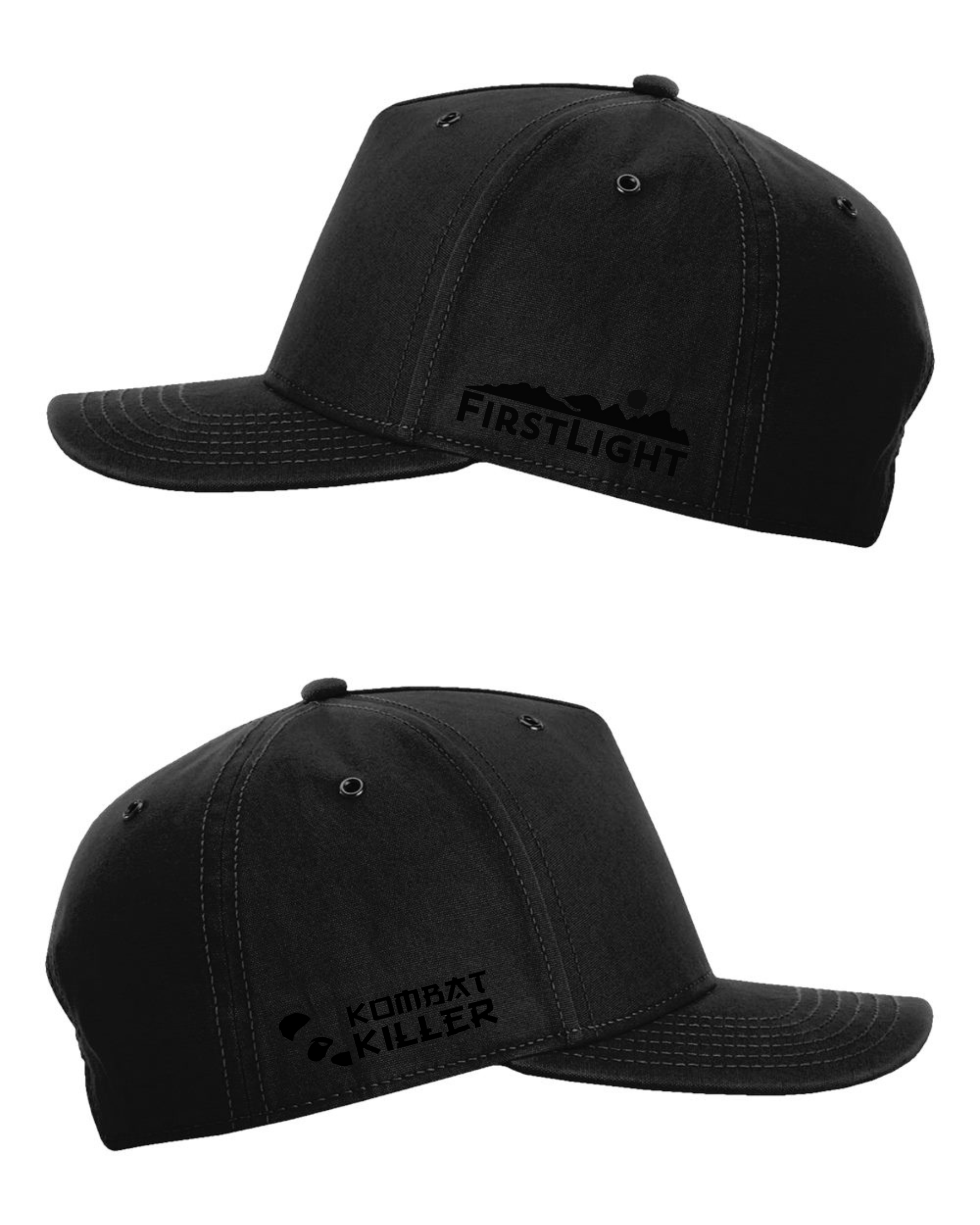 Double-Stitched Embroidered Cap – Black